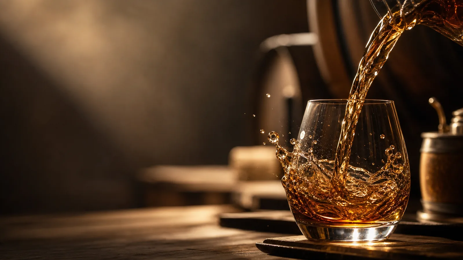 Whisky versé dans un verre