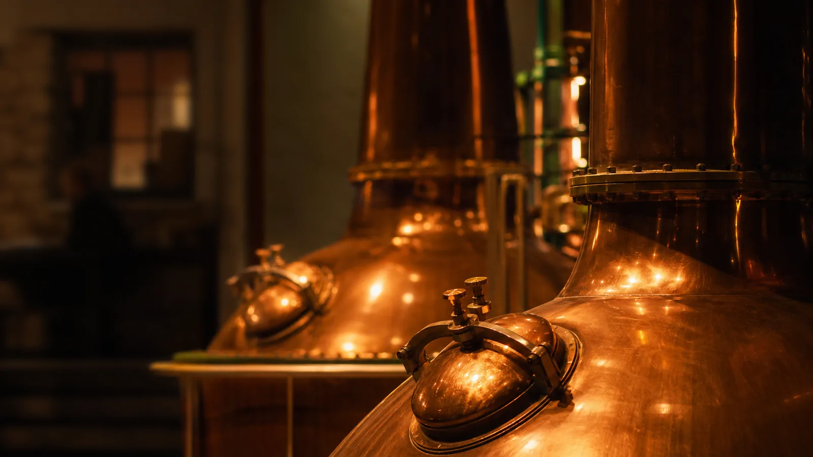 Alambics en cuivre pour la distillation du whisky