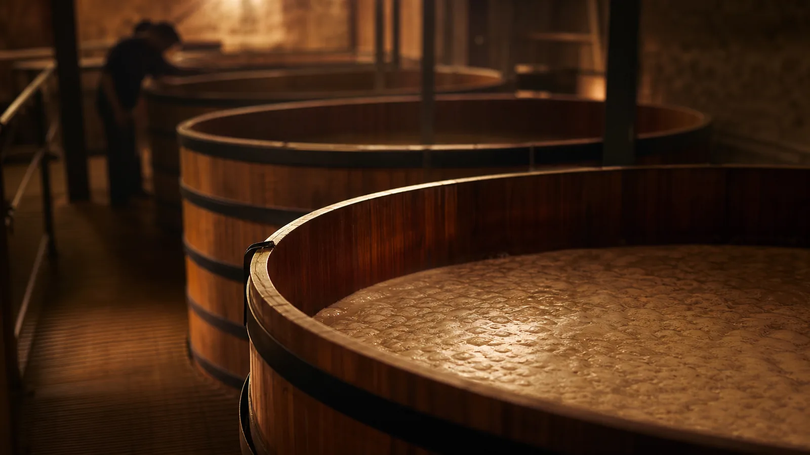 Cuves de fermentation en bois du whisky
