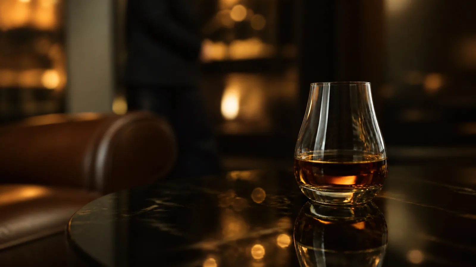 Verre de whisky japonais et ses reflets
