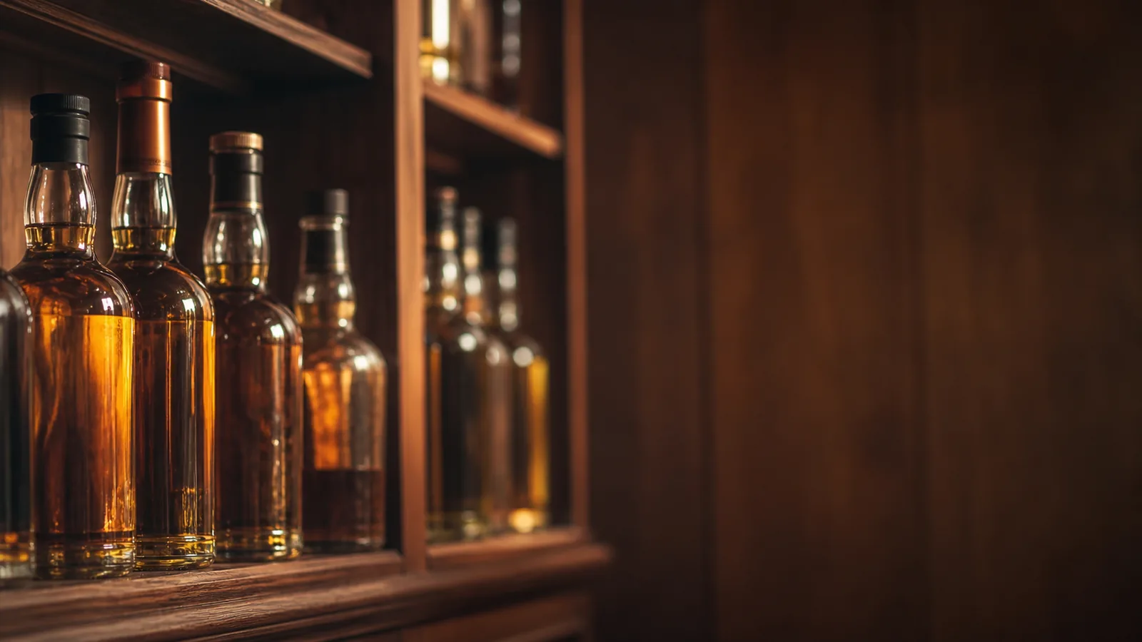Sélection de whiskies abordables sur une étagère